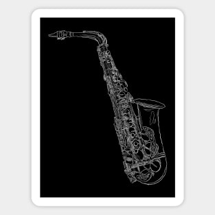 Black and white saxophone Magnet